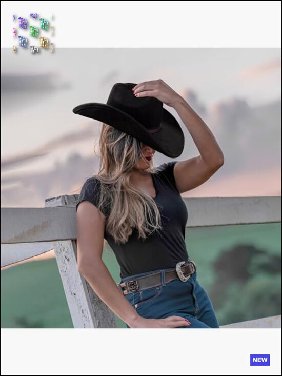 Felt Cowboy Hat Shapeable Wide Brim Cattleman Western Unisex Adjustable